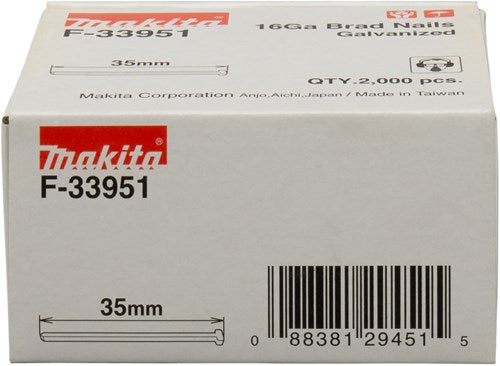 Makita accessoires brad lengte 35mm uitvoering gegalvaniseerd draaddikte 1,61mm - f-33951