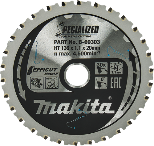 Makita accessoires makita zaagblad ffcut 136x20x1,1 30t 0g - b-69303