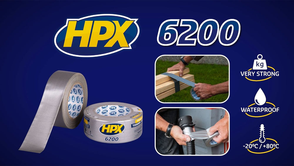 Hpx producten duct tape reparatietape wit 48mm x 5m blister
