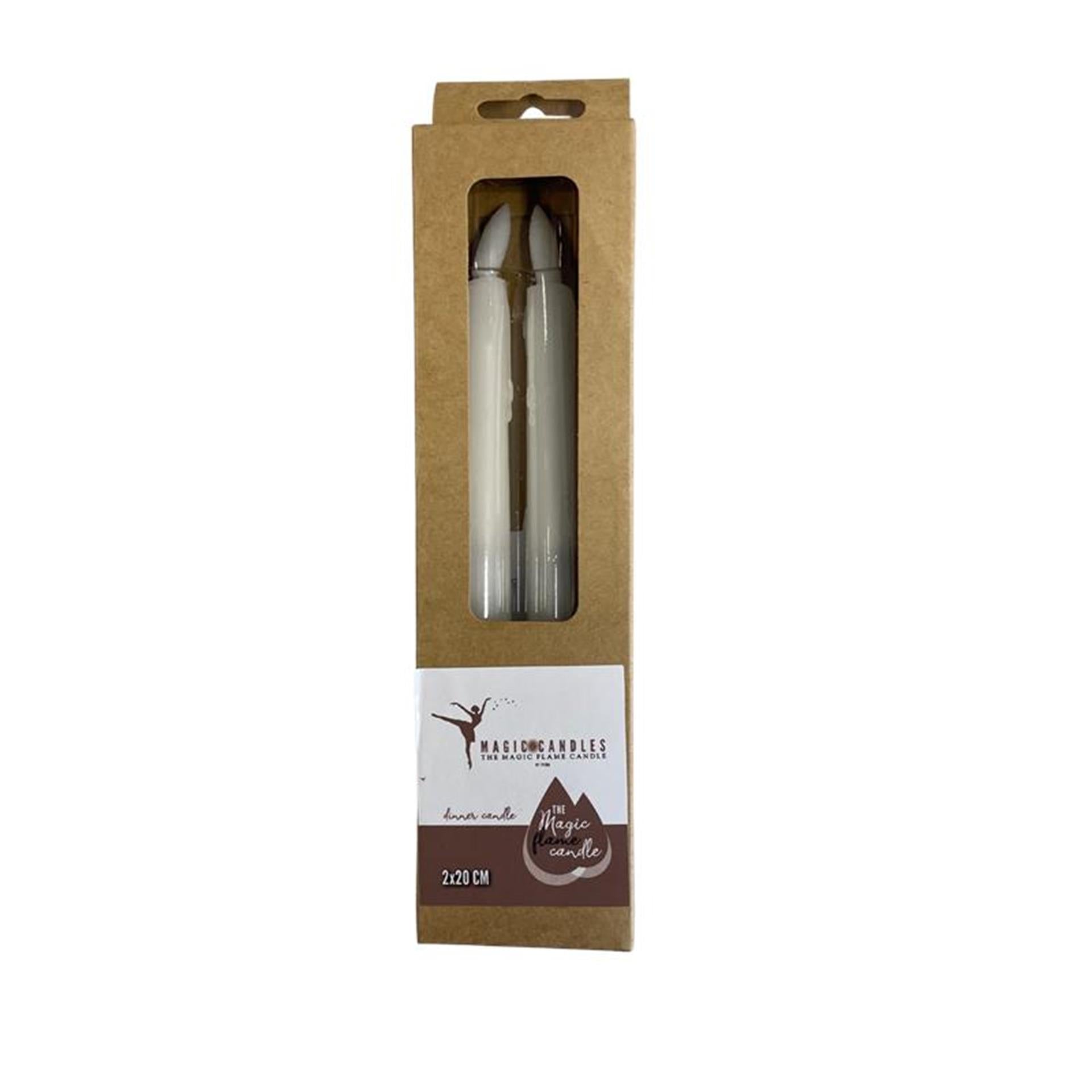 Magic flame candles led diner druip 20cm wit set a 2