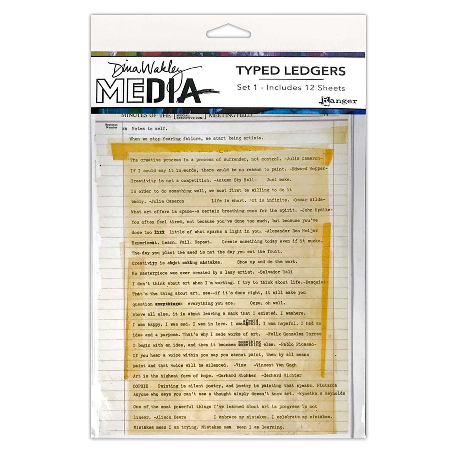 Ranger ink ranger • dina wakley media typed ledgers set 1 12sheets