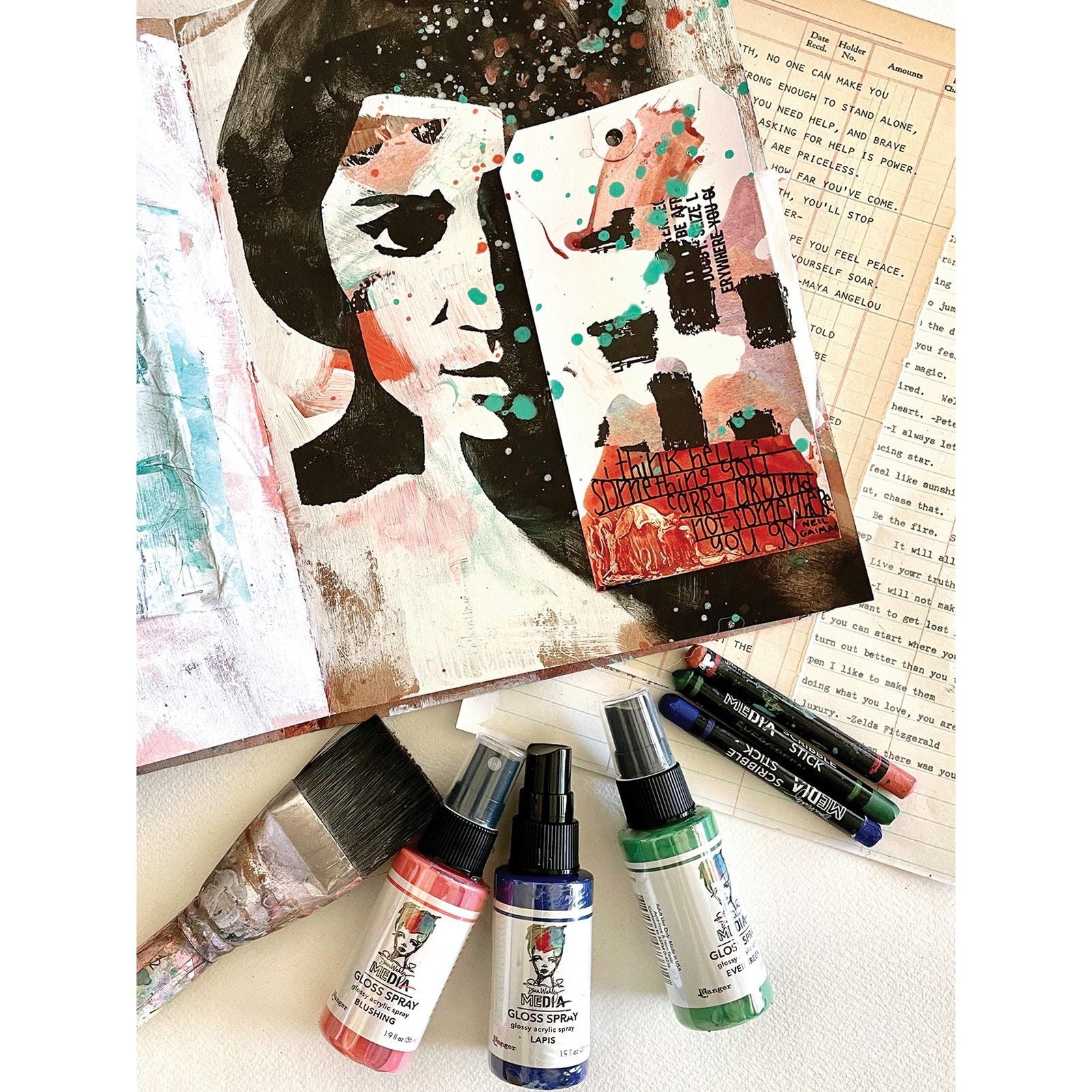 Ranger ink ranger • dina wakley media gloss spray blushing
