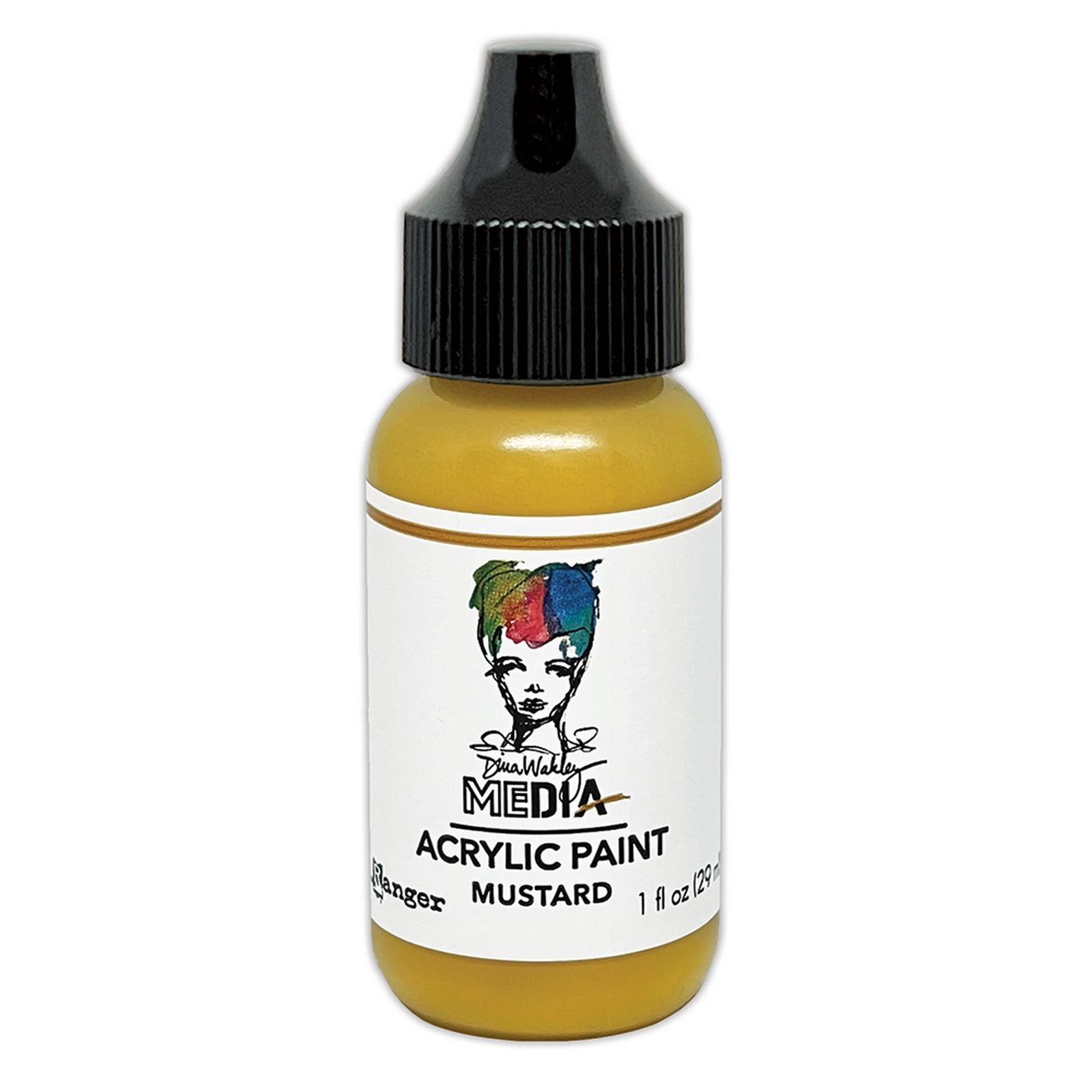 Ranger ink ranger • dina wakley media heavy body acrylic paints bottled paints mustard
