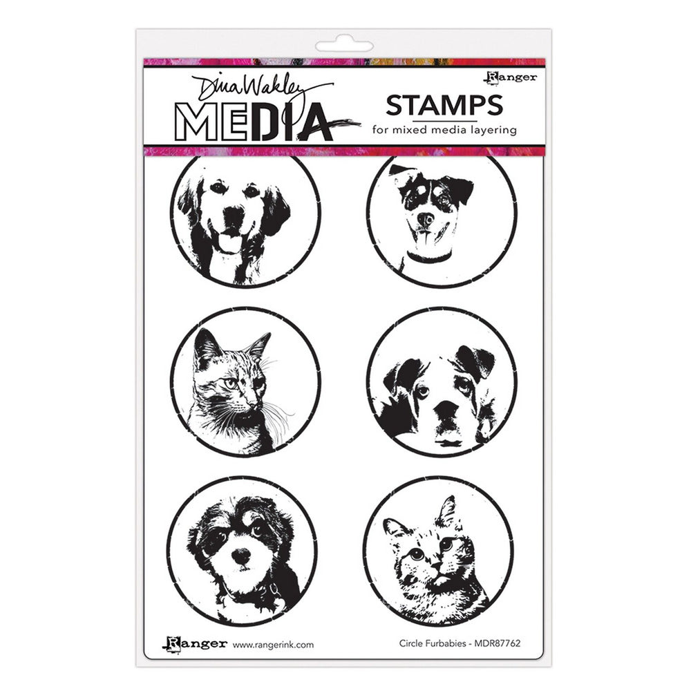 Ranger ink ranger • dina wakley media cling stamps circle furbabies