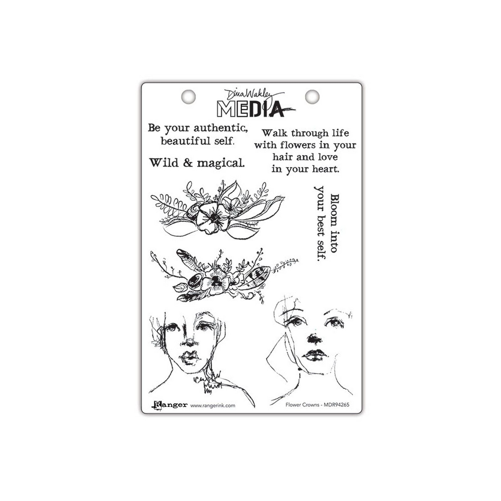 Ranger ink ranger • dina wakley media cling stamps flower crowns