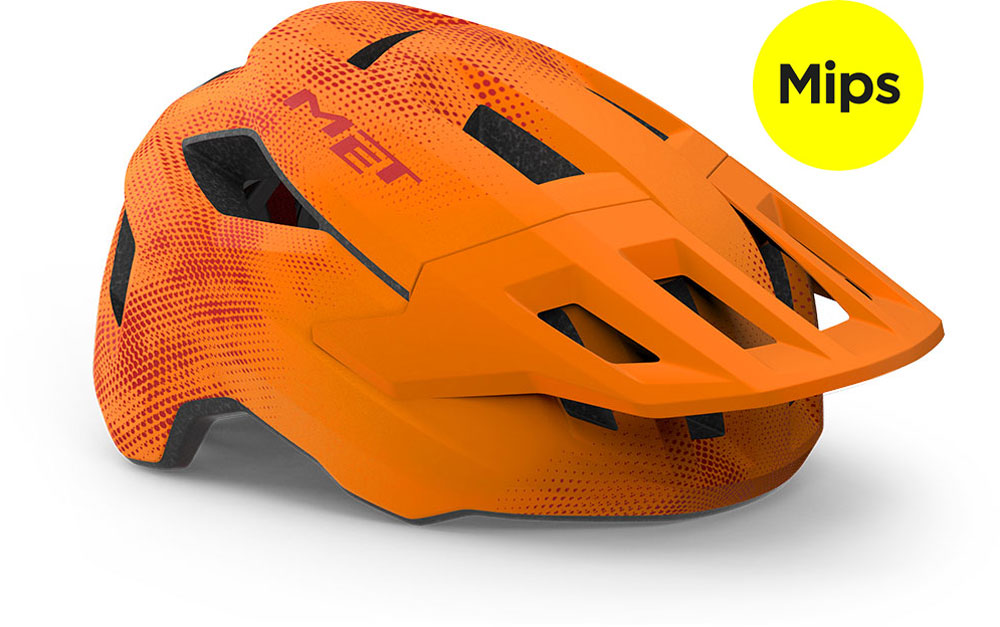 Met shelter youth mips orange red matt (52-56 cm) - youth mtb hel