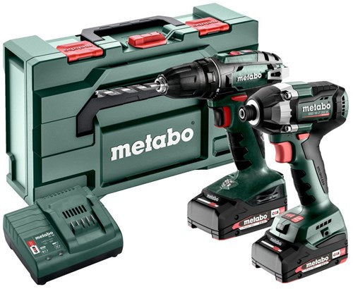 Metabo accu combo set 2.8.1 | bs 18 (boorschroefmachine) + ssd 18 lt 200 bl (slagschroevendraaier) | 18 v | 2x2.0ah, sc 30 | in x - 685193000