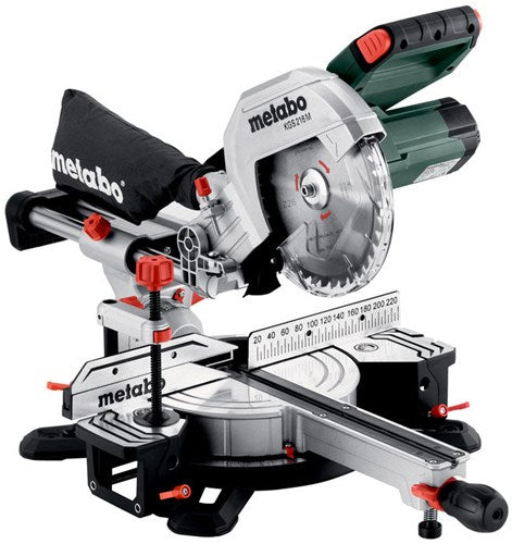 Metabo kgs216m 230v afkortzaag met trekfunctie en schaduwlijn 216mm 1500w