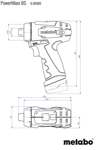 Metabo bs basic accu-boorschroefmachine | 12v | 2x2 ah li-power | lader lc 12 | in kunststof koffer - 600984500