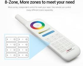 Mi-light miboxer rgb-cct afstandsbediening 8-zone 433mhz - led0198