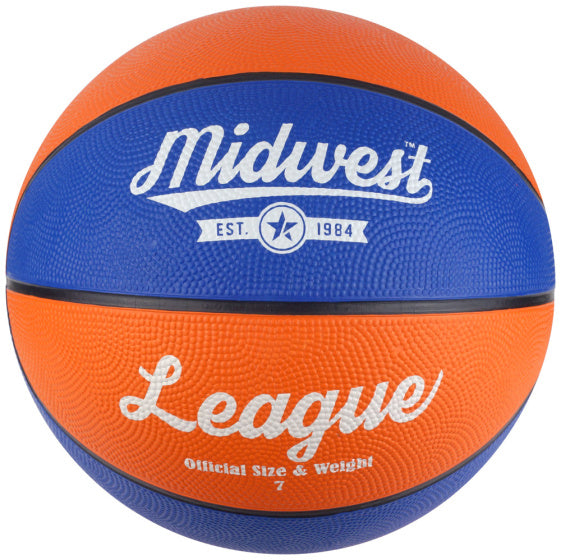 League Basketbal blauw oranje maat 7