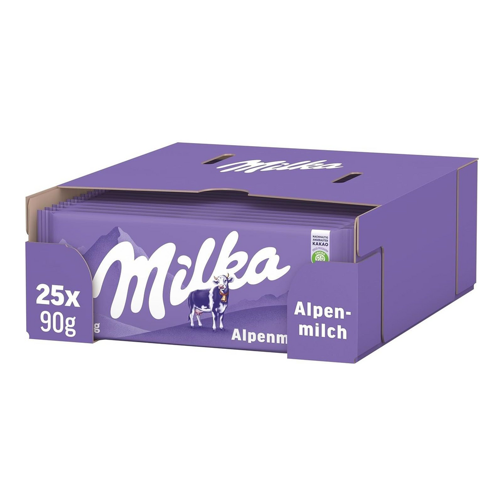Milka alpenmelk flowpack (25x 90gr)