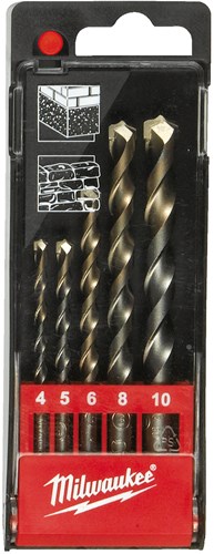 Milwaukee accessoires betonboren set in kunststof cassette (5-delig): 4 5 6 8 10 mm - 4932480157