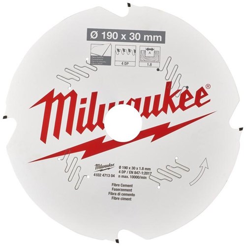 Milwaukee accessoires cirkelzaagblad p fc 190x30x1,8x4d - 4932471304