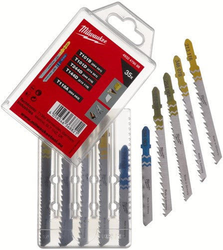 Milwaukee accessoires milwaukee decoupeerzaagbladenset voor hout en metaal - 35-delig - 4932479088