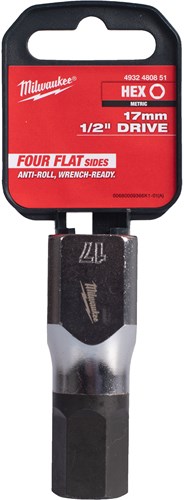 Milwaukee dop | 1 2 four flat™ hex | 17 mm - 4932480851