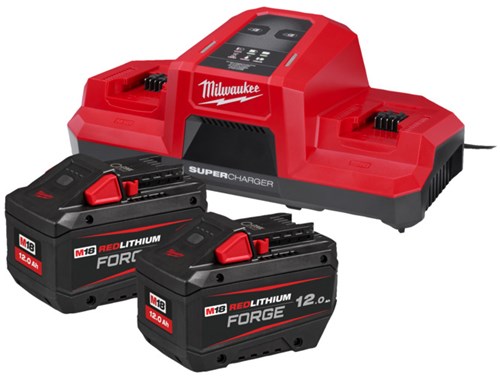 Milwaukee m18 forgenrg-122dbsc | m18 forge™ accu- en laderkit (2x 12.0ah accu + lader) - 4933498614