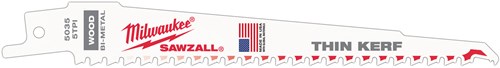 Milwaukee accessoires milwaukee sloopzaagbladen | thin kerf | hout met spijkers | 150mm x 5 tpi | 5 stuks - 48475035