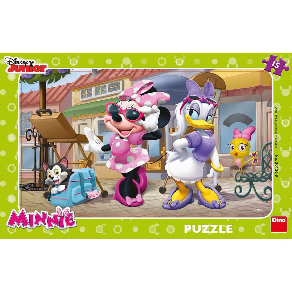 Dinotoys dino puzzel - disney minnie en madeliefje in montmartre - 15 stukjes