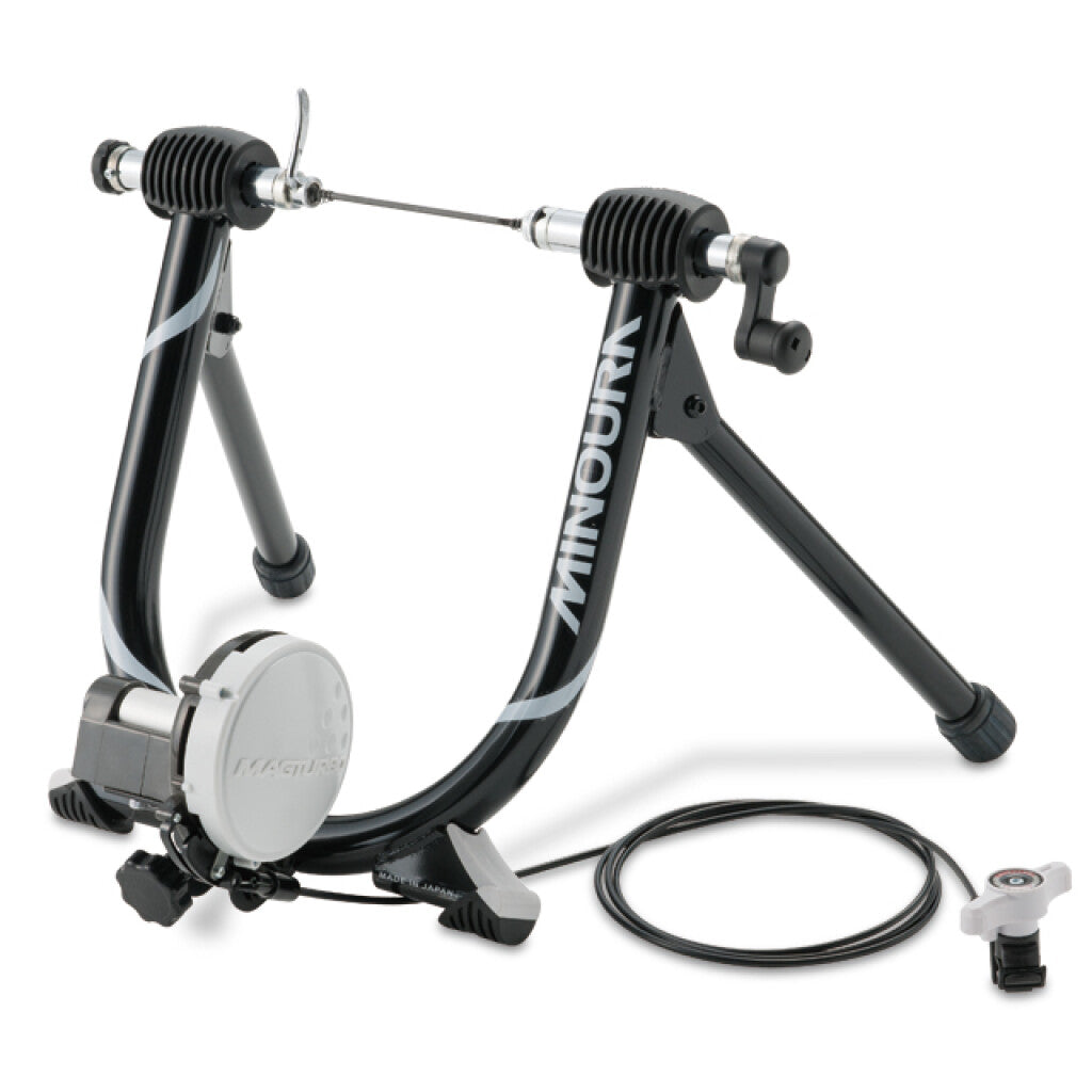 Home trainer Minoura MagRide 60R avec interrupteur au guidon