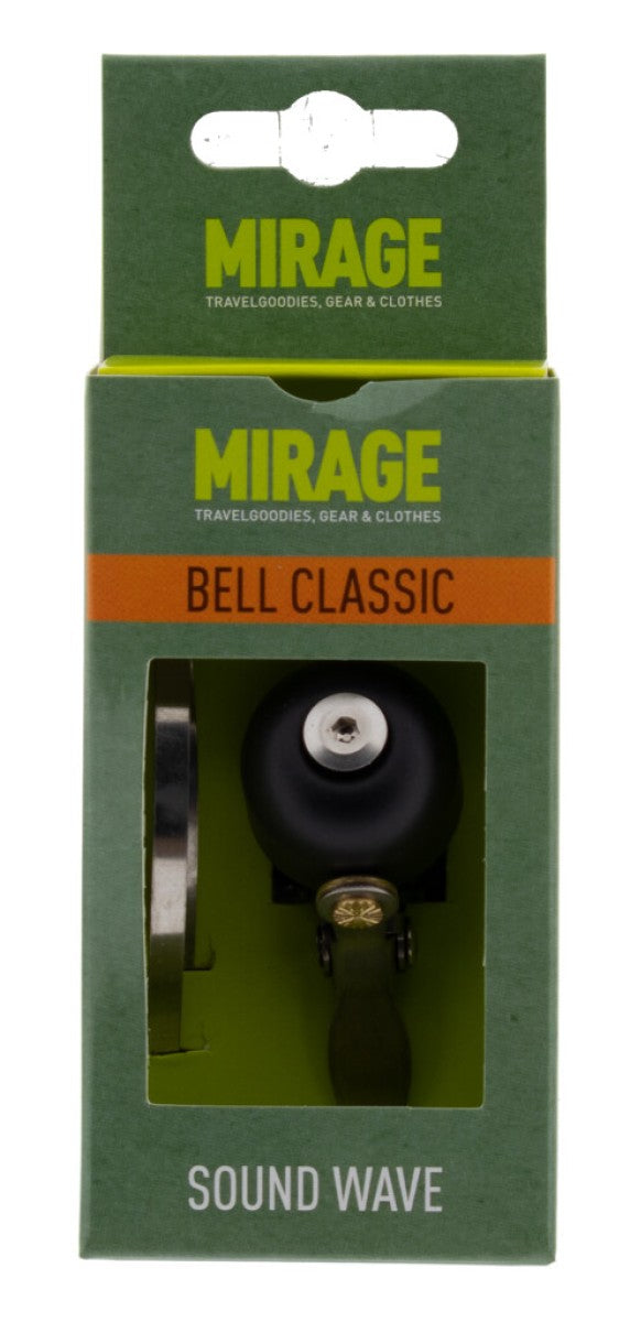 Cloche Mirage 27mm sonorisation classique noir + 2 supports acier
