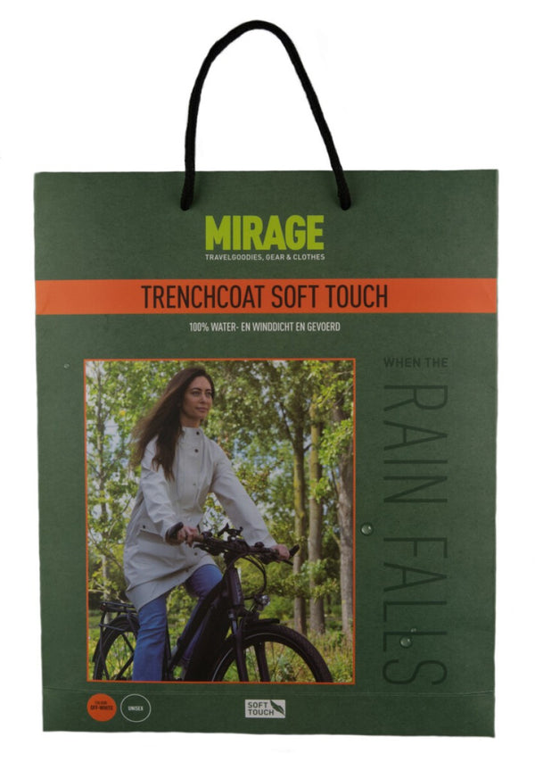 Mirage rain jacket rainfall trench coat - size m - made of polyester soft touch - off white