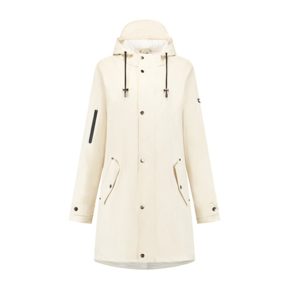 Mirage regenjas rainfall trenchcoat - maat s - gemaakt van polyester soft touch - off white