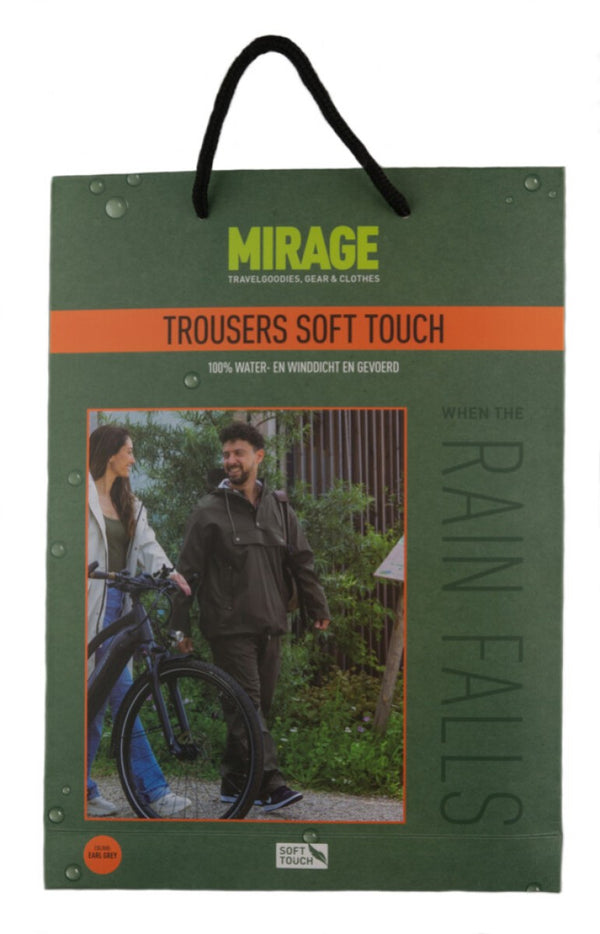 Mirage rain trousers rainfall trouser soft touch - size l - earl grey