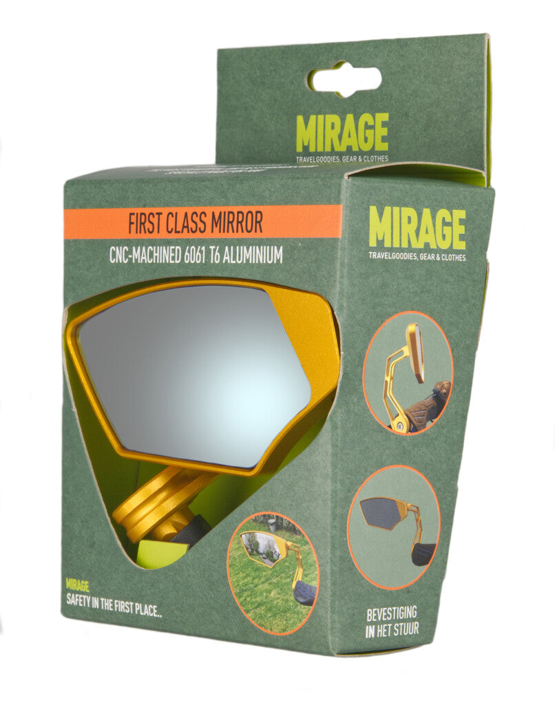 Mirage spiegel barend eerste klas, dimmend glas, goud, schakels