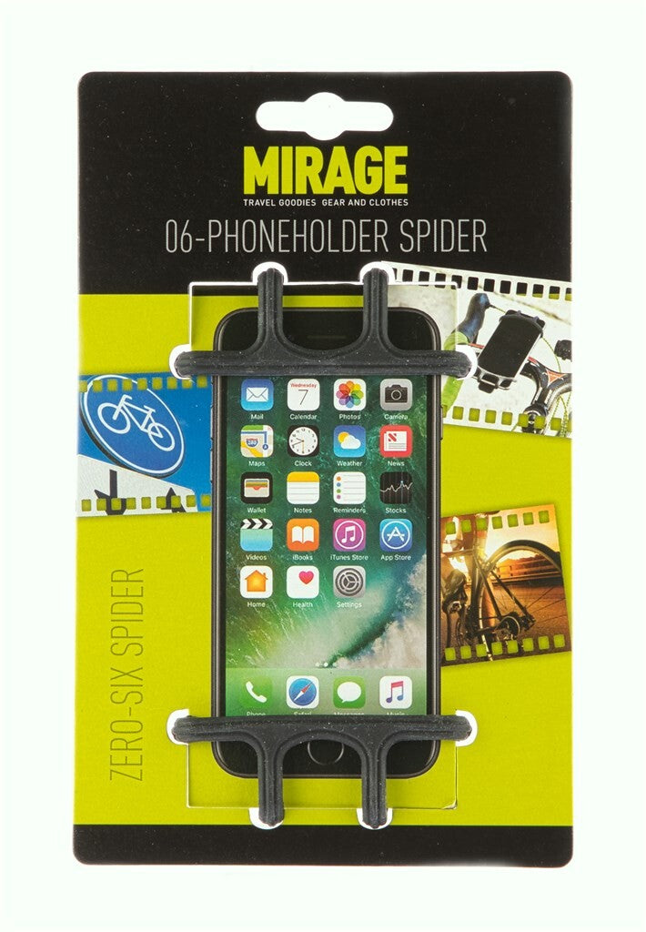Mirage support de téléphone en silicone zéro-six araignée sur carte, noir