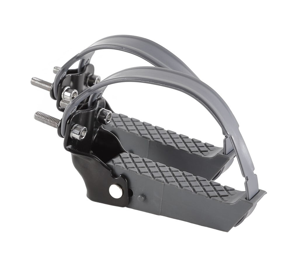 footrests foldable with straps black grey