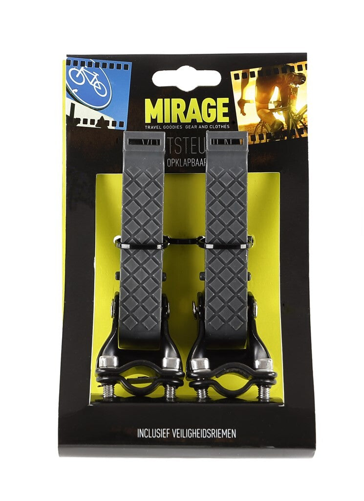 footrests foldable with straps black grey