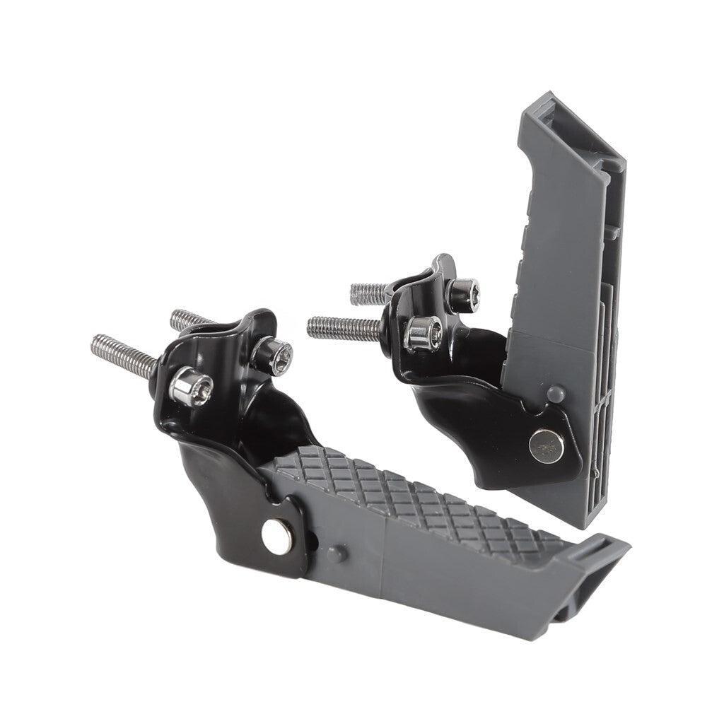footrests foldable with straps black grey