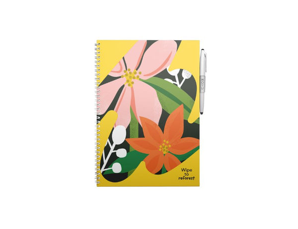 MOYU Uitwisbaar notitieboek Hardcover A4 Flower Vibes