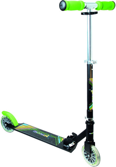 Neon 2-wiel Kinderstep LED Opvouwbaar Voetrem Zwart Groen