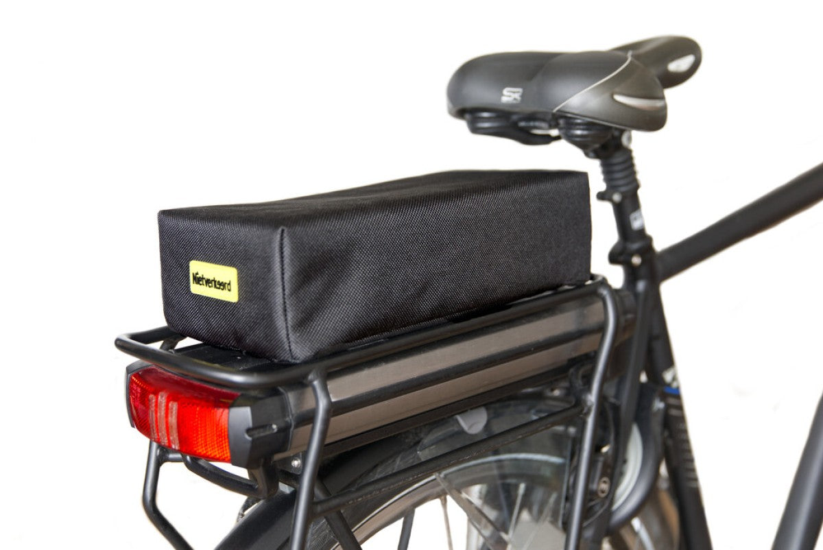 Recycled cushion seat for rear rack black-grey