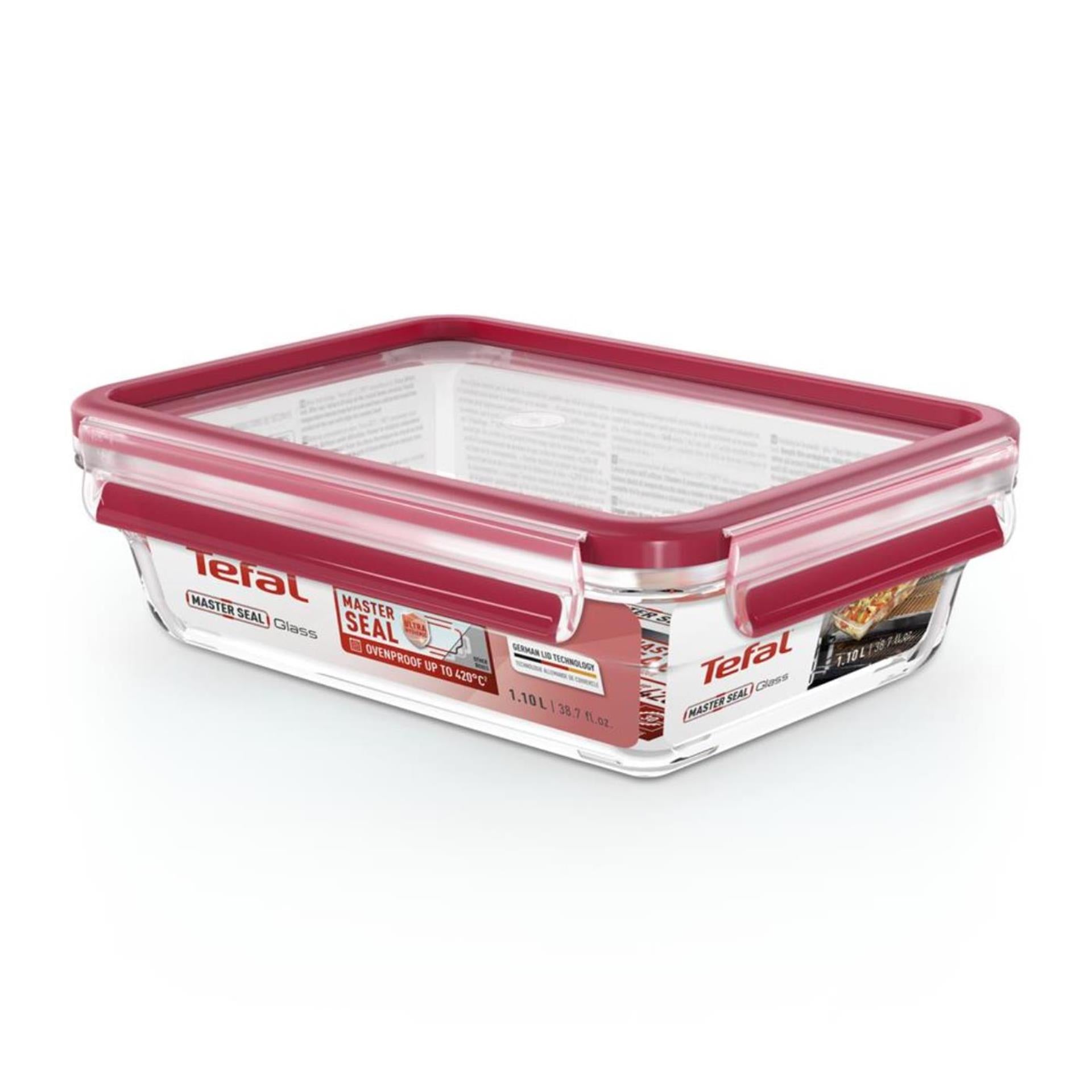 Tefal masterseal glass 1,1 l rechthoekig