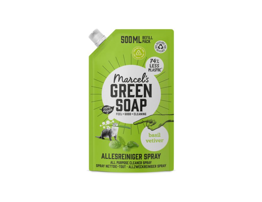 Marcels Groene Zeep Navulling Allesreiniger Spray Basilicum Vetiver 500ML