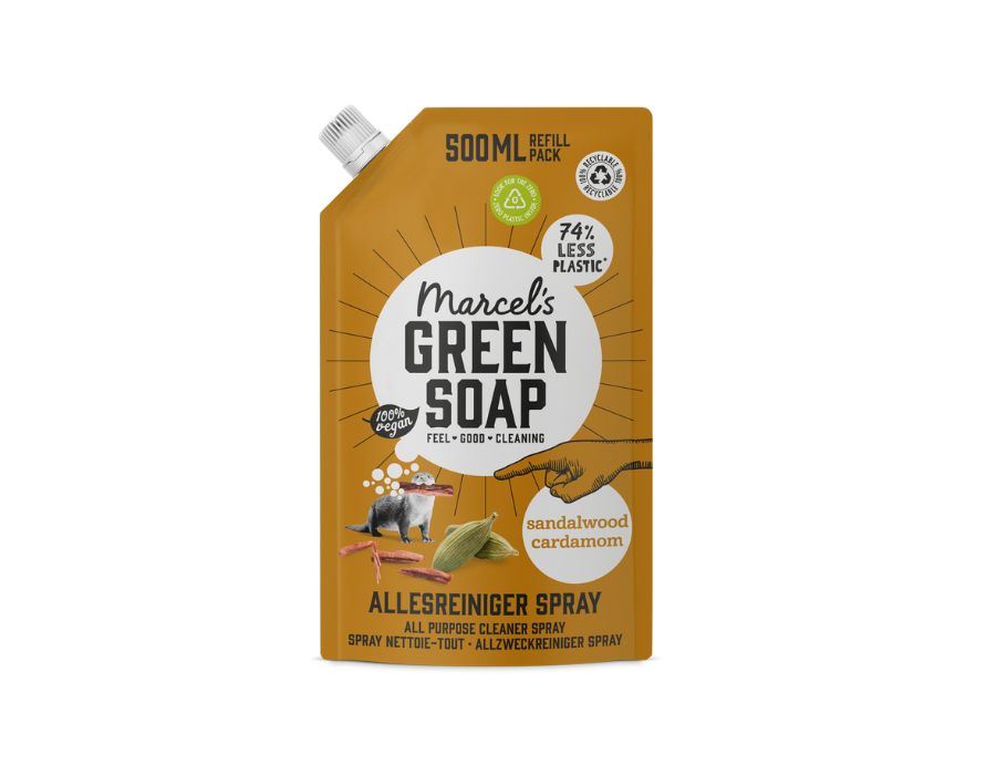 Marcels Groene Zeep Navulling Allesreiniger Spray Sandelhout Kardemom 500ML