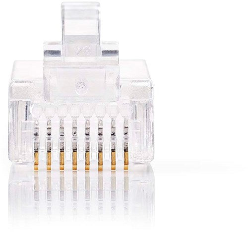 Nedis rj45-connector | male | stranded utp cat5 | recht | verguld | 10 stuks | pvc | transparant | doos - ccgb89301tp