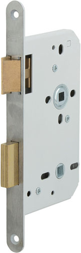 Nemef 644 toilet badkamerdeurslot | dm60mm | wc72mm | krukgat 8mm | voorplaat staal gelakt 20x235mm afgerond | messing dag- en nachtschoot | dr 2+4 - 9064404672