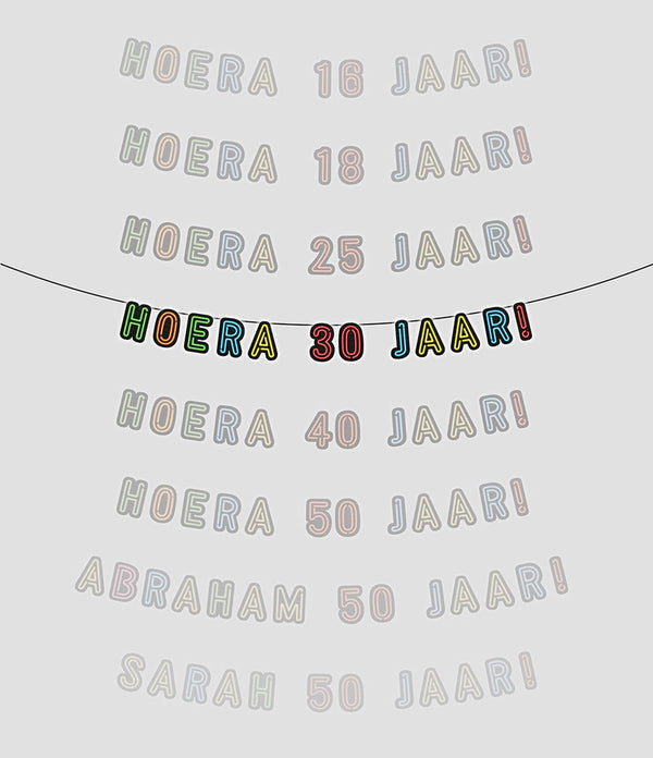 Paperdreams neon slinger 5m - hoera 30 jaar!