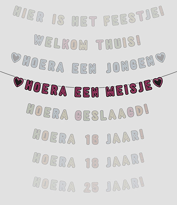 Paperdreams neon slinger 5m - hoera een meisje!
