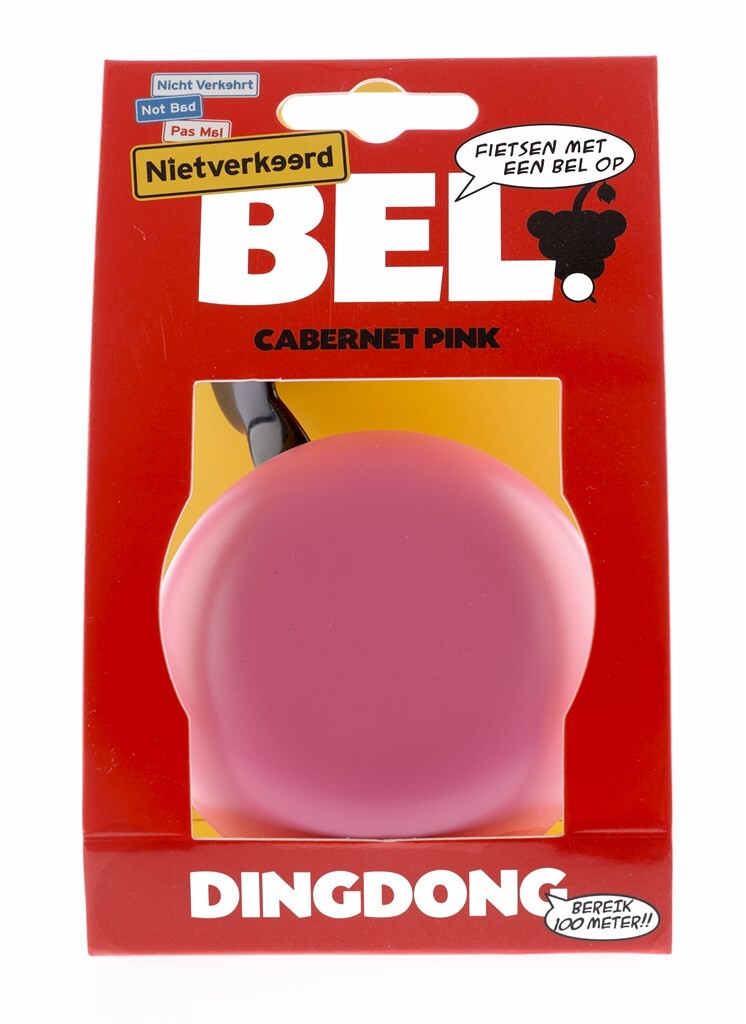 bicycle bell ding-dong steel 80 mm matte pink
