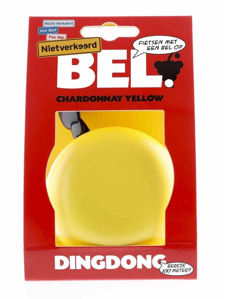Sonnette de vélo Ding-Dong NietBad ø80mm - jaune chardonnay