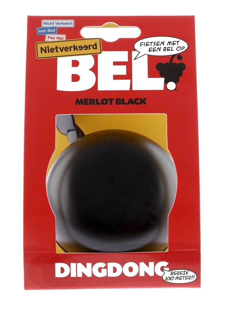 fietsbel ding-dong staal 80 mm zwart