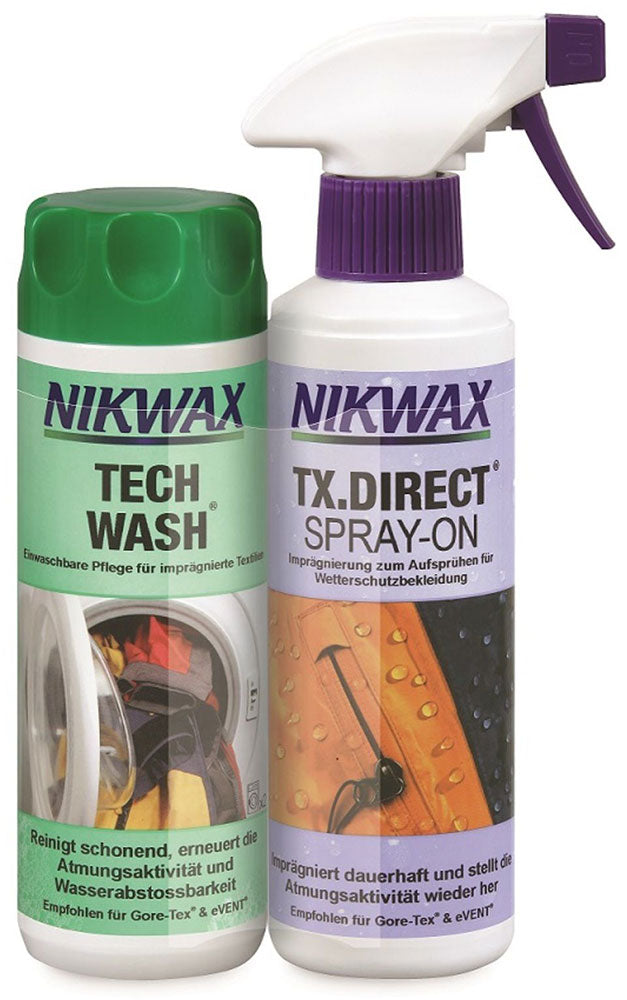 Nikwax tech wash + tx-direct spray - detergents
