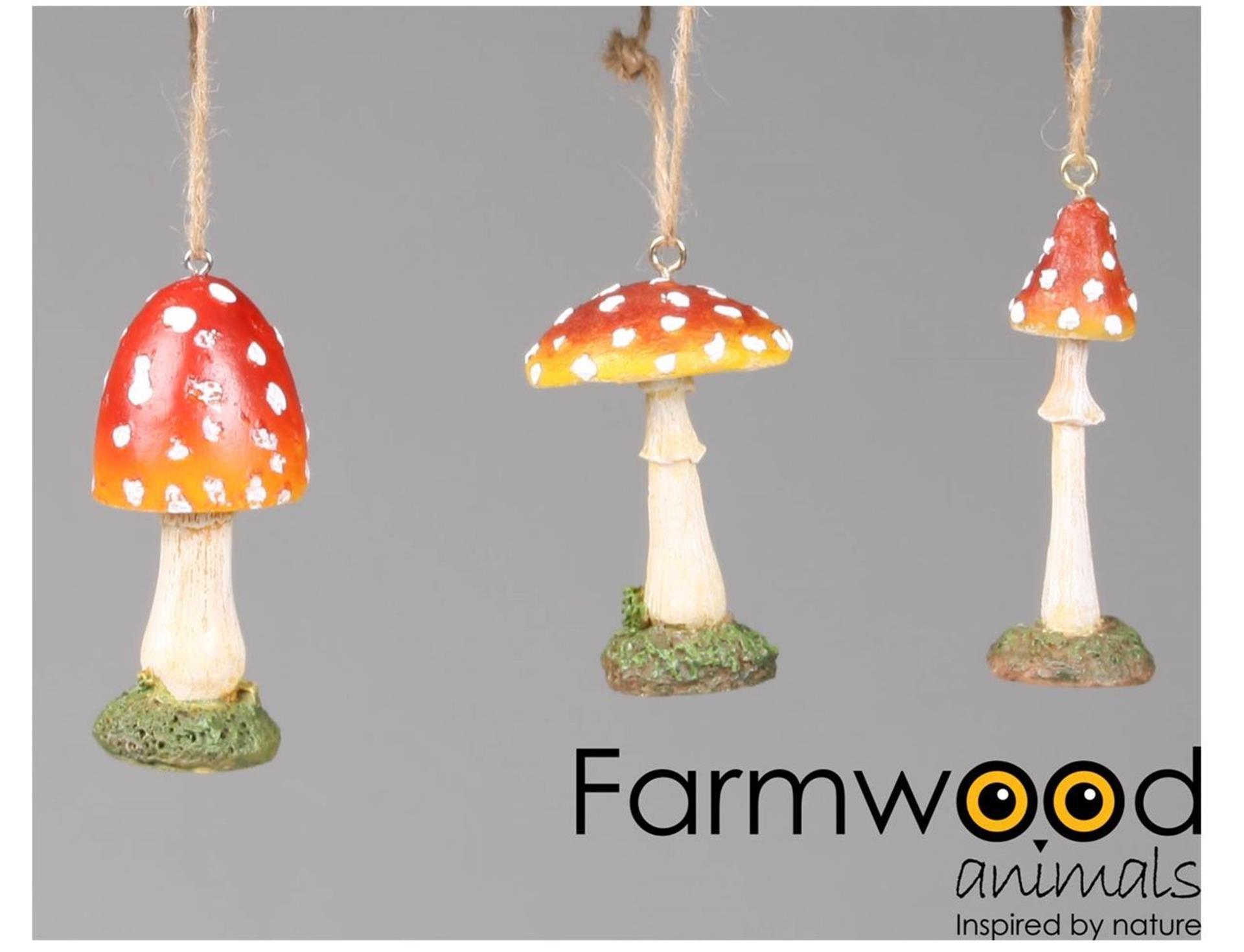 Farmwood animals decohanger paddenstoel 7cm