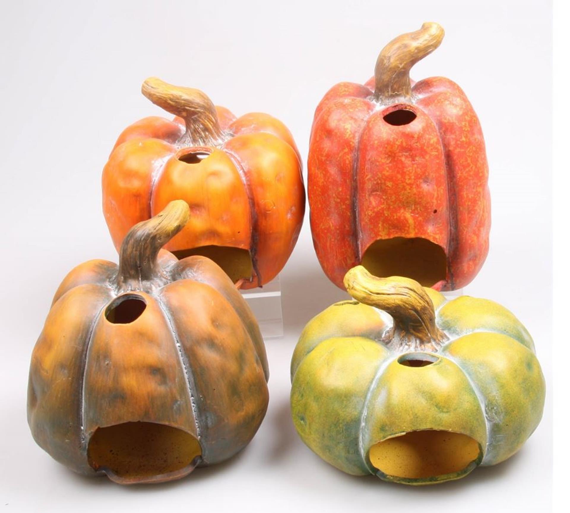 Season inspired decoration pompoen theelichthouder h15cm