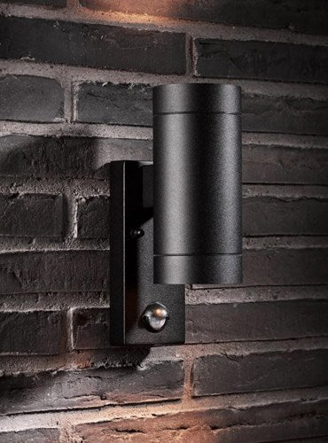Enzo nordlux wandlamp tin maxi double met sensor 2x gu10 zwart ip54 - 4800929